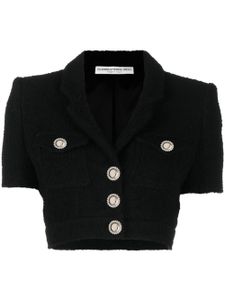 Alessandra Rich veste crop à manches courtes - Noir