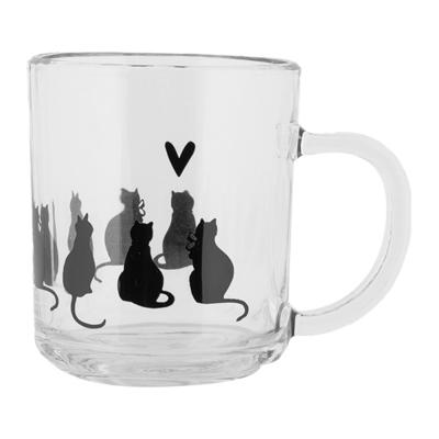 Clayre & Eef Theeglas katten 200ml
