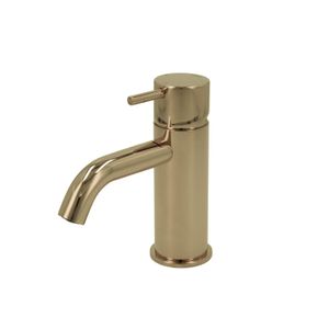 Wastafelmengkraan Hotbath Cobber 1-hendel Gebogen 14.3 cm Gepolijst Messing PVD