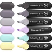 Schneider Schreibgeräte Textmarker Textmarker Job Pastell (grau) Karton-Etui 6 Stück sortiert 115099 1 mm, 5 mm 6 stuk(s)