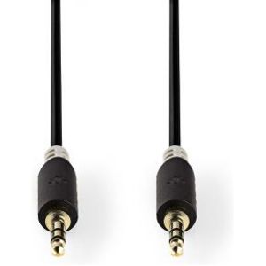 Stereo audiokabel | 3,5 mm male - 3,5 mm male | 10 m | Antraciet