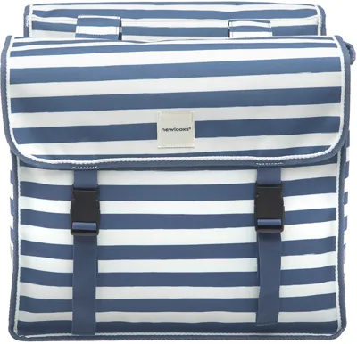 Dubbele fietstas New Looxs Fiori Double - 30 liter - blue stripe