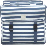 Dubbele fietstas New Looxs Fiori Double - 30 liter - blue stripe
