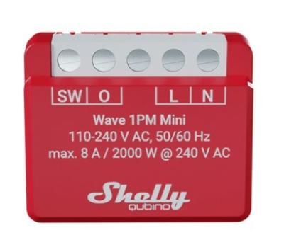 Shelly Qubino Wave 1PM Mini Z-Wave meet- en schakelactuatorRood