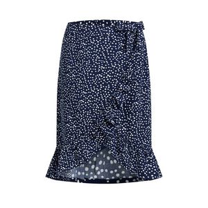 WE Fashion rok met all over print donkerblauw/wit