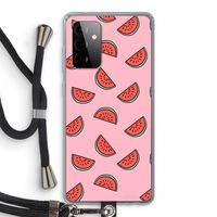 Watermeloen: Samsung Galaxy A72 5G Transparant Hoesje met koord
