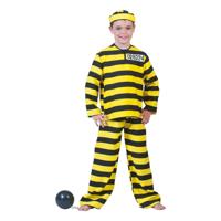 Carnaval verkleedkleding boevenpak - geel/zwart - voor kinderen - Boef