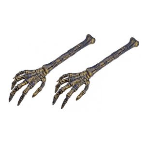 Set van 2x stuks horror decoratie botten skelet hand 63 cm