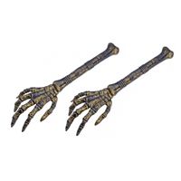 Set van 2x stuks horror decoratie botten skelet hand 63 cm