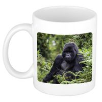Dieren foto mok gorilla - gorilla apen beker wit 300 ml