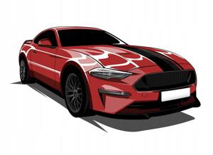 Muursticker - Ford Mustang / Rood