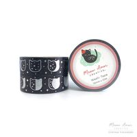 Meow Amor Creative Black Cat Moonphase Silver Foil Washi Tape - thumbnail