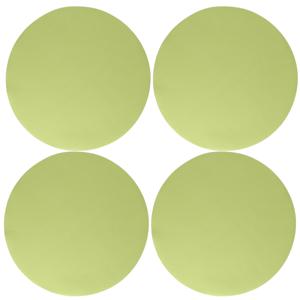 Wicotex Placemats Uni - 4x - lime groen - rond 38 cm - anti slip laag - Teflon coating toplaag