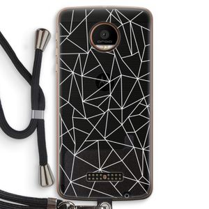 Geometrische lijnen wit: Motorola Moto Z Force Transparant Hoesje met koord