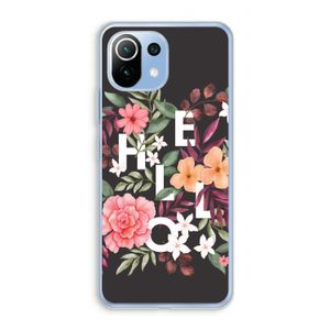 Hello in flowers: Xiaomi Mi 11 Lite Transparant Hoesje