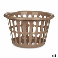 Mand Taupe Polypropyleen 27 L 40 x 25 x 40 cm (18 Stuks)