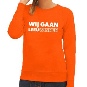 Nederland supporter sweater Wij gaan LeeuWinnen oranje dames