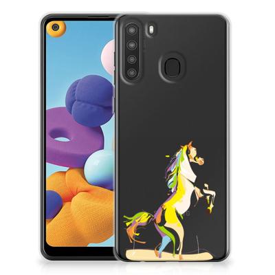 Samsung Galaxy A21 Telefoonhoesje met Naam Horse Color Samsung Galaxy A21 Telefoonhoesje met Naam Horse Color