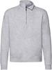 Fruit Of The Loom F382 Premium Zip Neck Raglan Sweat - Heather Grey - 4XL