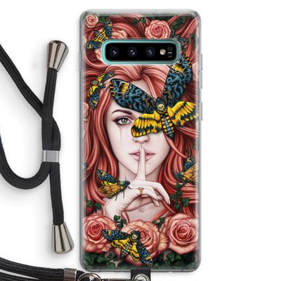 Lady Moth: Samsung Galaxy S10 Plus Transparant Hoesje met koord