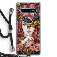 Lady Moth: Samsung Galaxy S10 Plus Transparant Hoesje met koord