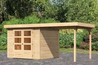 Woodfeeling | Tuinhuis Askola 3,5 met Overkapping 2,4 | Onbehandeld - thumbnail