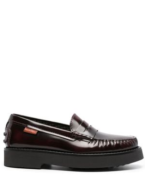 Tod's mocassins en cuir à entaille penny - Rouge