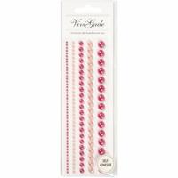 Hobby plak parels - Vel met 140 stuks - roze - 2-8 mm - plakdiamantjes - stickers