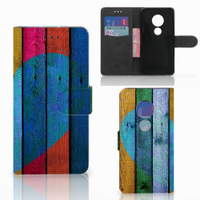 Motorola Moto G7 Play Book Style Case Wood Heart - Cadeau voor je Vriend - thumbnail