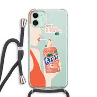 Peach please!: iPhone 11 Transparant Hoesje met koord