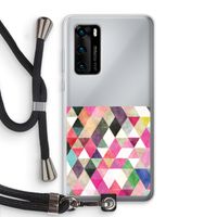 Gekleurde driehoekjes: Huawei P40 Transparant Hoesje met koord