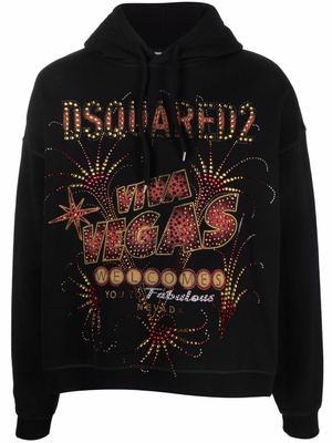 DSQUARED2 hoodie Las Vegas imprimé - Noir