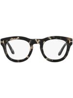 TOM FORD Eyewear lunettes de vue carrées à effet écailles de tortue - Noir - thumbnail