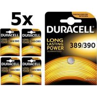 5 Stuks - Duracell 389-390 / G10 / SR1130W 1.5V 85mAh knoopcel batterij