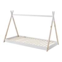 Leen Bakker - Vipack Bed Tipi - Wit/naturel - 90x200 Cm - Grenenhout - Bruin#Wit - 206x106.5x133.5 Cm