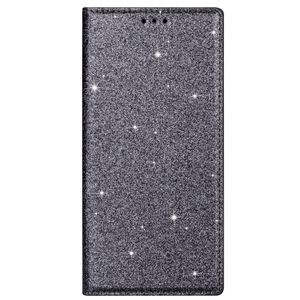 Samsung Galaxy A14 5G hoesje - Bookcase - Pasjeshouder - Portemonnee - Glitter - TPU - Grijs