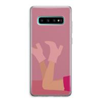Pink boots: Samsung Galaxy S10 Plus Transparant Hoesje