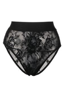 Dolce & Gabbana culotte en dentelle fleurie à taille haute - Noir