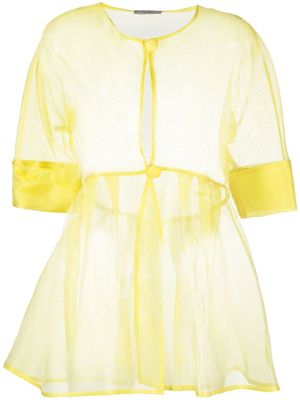Fely Campo veste péplum à effet de transparence - Jaune