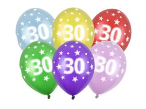 Verjaardag Ballonnen 30 Jaar Metallic Mix (6st)