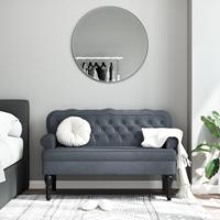 Bankje met rugleuning 119,5x64,5x75 cm fluweel donkergrijs Bankje met rugleuning 119,5x64,5x75 cm fluweel donkergrijs
