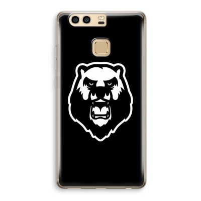 Angry Bear (black): Huawei P9 Transparant Hoesje