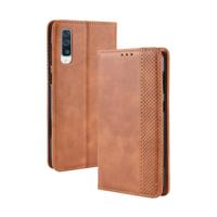 Magnetische Buckle retro Crazy Horse textuur horizontale Flip lederen case voor Galaxy A70 met houder & kaartsleuven & fotolijstjes (bruin)