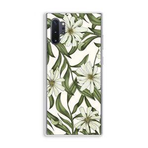 Wit bloemenpatroon: Samsung Galaxy Note 10 Plus Transparant Hoesje