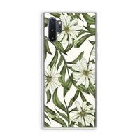 Wit bloemenpatroon: Samsung Galaxy Note 10 Plus Transparant Hoesje