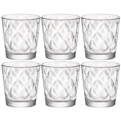 Bormioli Rocco waterglazen - 6x stuks - 240 ml - reliëf - sap/water/drinkglazen