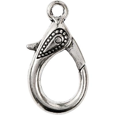 Creativ Company Karabijnslot, l: 30 mm, gatgrootte 3 mm, antiek zilver, 4 stuk/ 1 doos