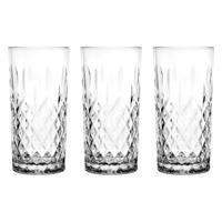 Longdrinkglazen - 18x - Diamond - 300 ml - glas - waterglazen - thumbnail