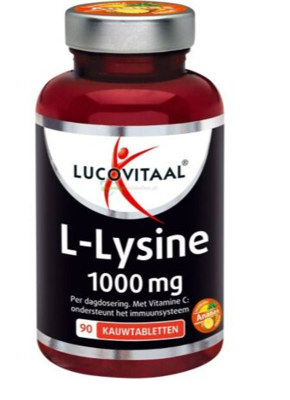 Lucovitaal Voedingssupplementen L-Lysine 1000mg Kauwtabletten 100St Lucovitaal Voedingssupplementen L-Lysine 1000mg Kauwtabletten 100St