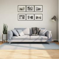 VidaXL Vloerkleed huarte laagpolig zacht wasbaar 100x200 cm blauw